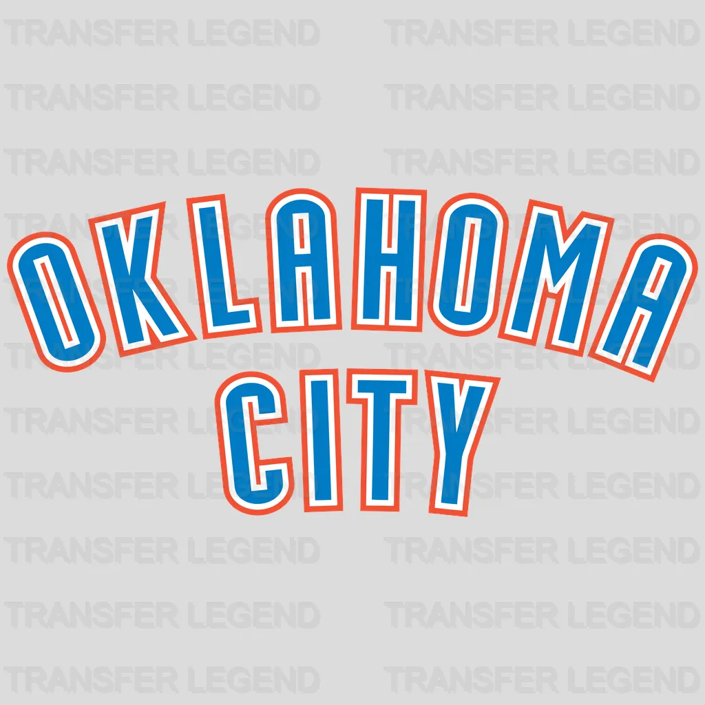Oklahoma City Thunder Arched “Oklahoma City” Wordmark NBA Design - DTF Heat Transfer