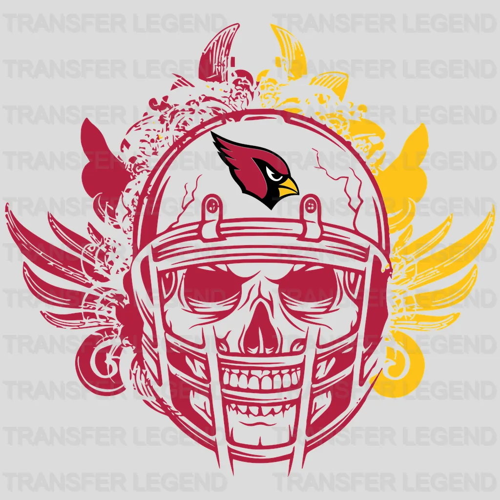 Arizona Cardinals Winged Skull Helmet NFL Design - DTF Heat Transfer