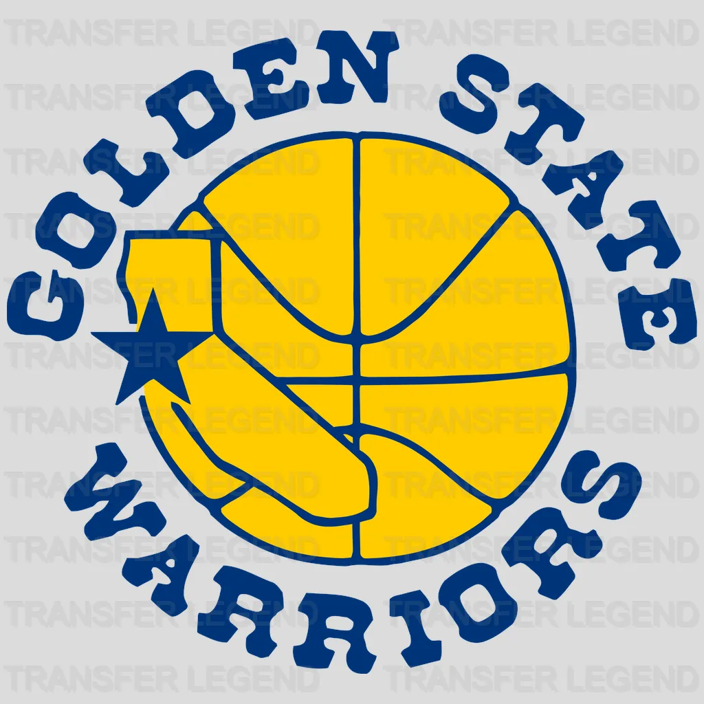 Golden State Warriors Basketball Crest with Ring Text NBA Design - DTF Heat Transfer