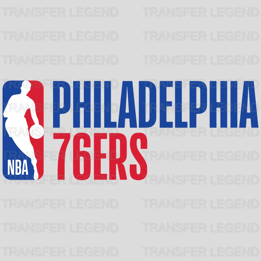Philadelphia 76ers NBA Logoman + PHILADELPHIA Wordmark NBA Design - DTF Heat Transfer