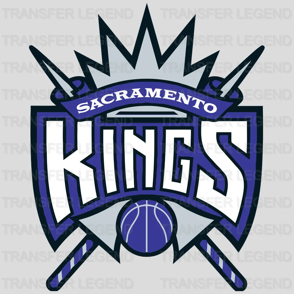 Sacramento Kings Starburst Shield Crest NBA Design - DTF Heat Transfer