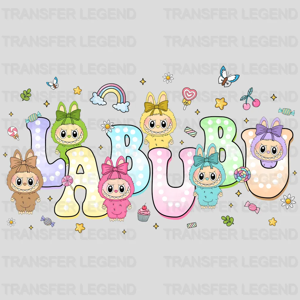Rainbow Stars Labubu Design - DTF Heat Transfers