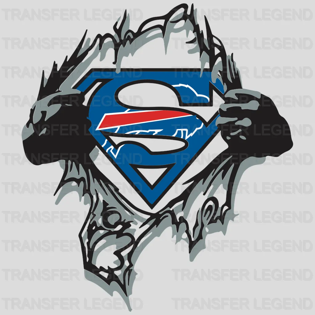 Buffalo Bills Superman Chest Emblem NFL Design - DTF Heat Transfer