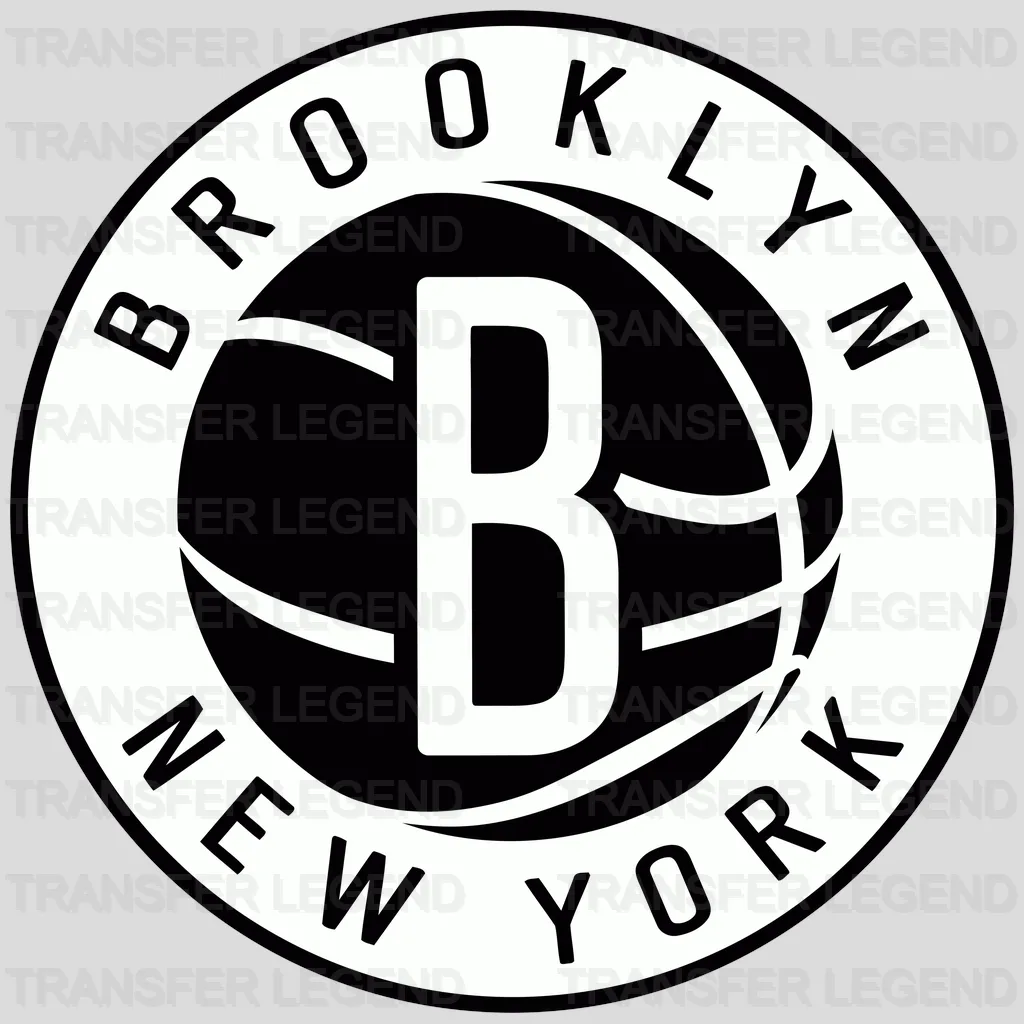Brooklyn Nets Roundel “BROOKLYN NEW YORK” Monogram NBA Design - DTF Heat Transfer