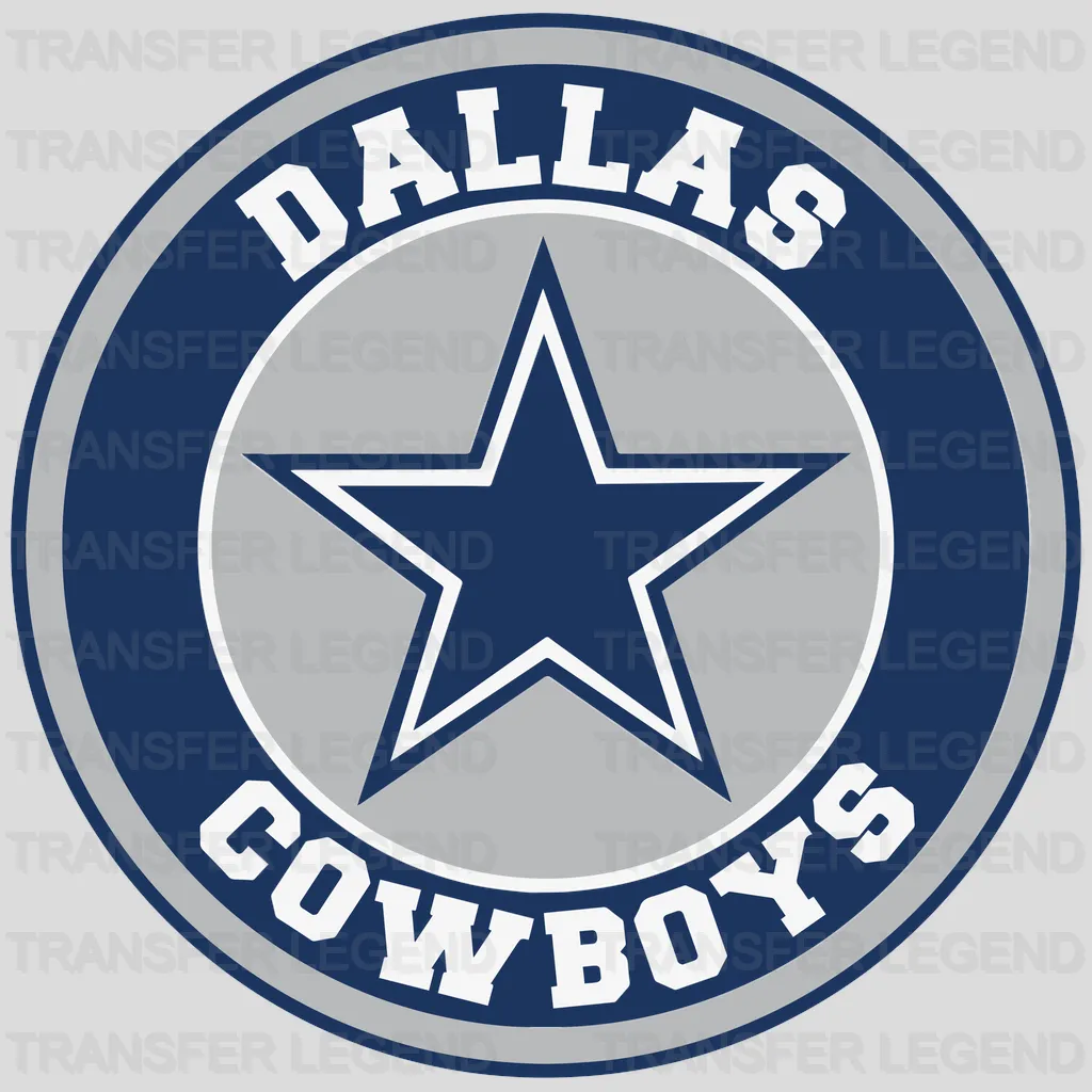 Dallas Cowboys Circular Text Badge NFL Design - DTF Heat Transfer