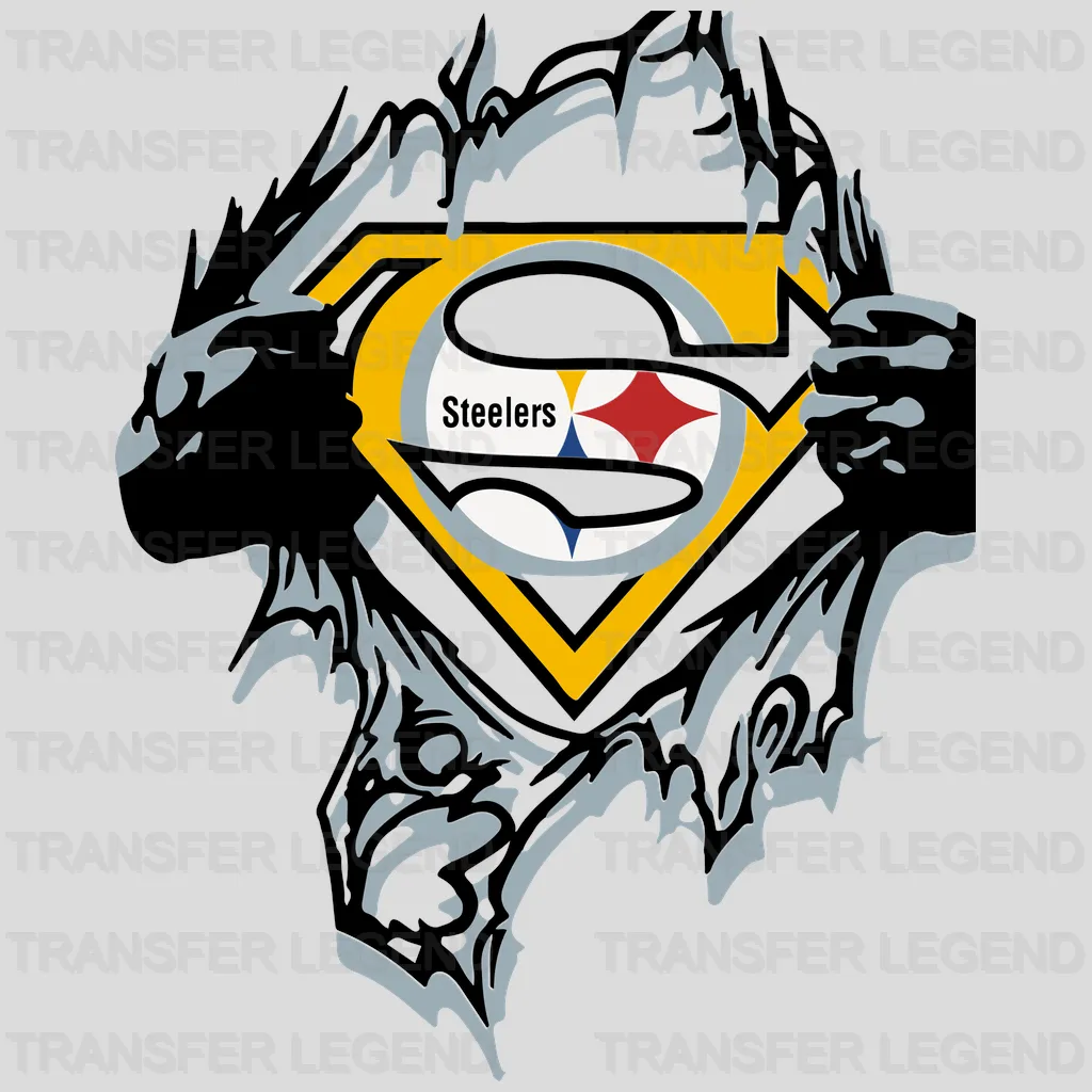 Pittsburgh Steelers dripping tongue mashup with star, NFL design - DTF Heat Transfer