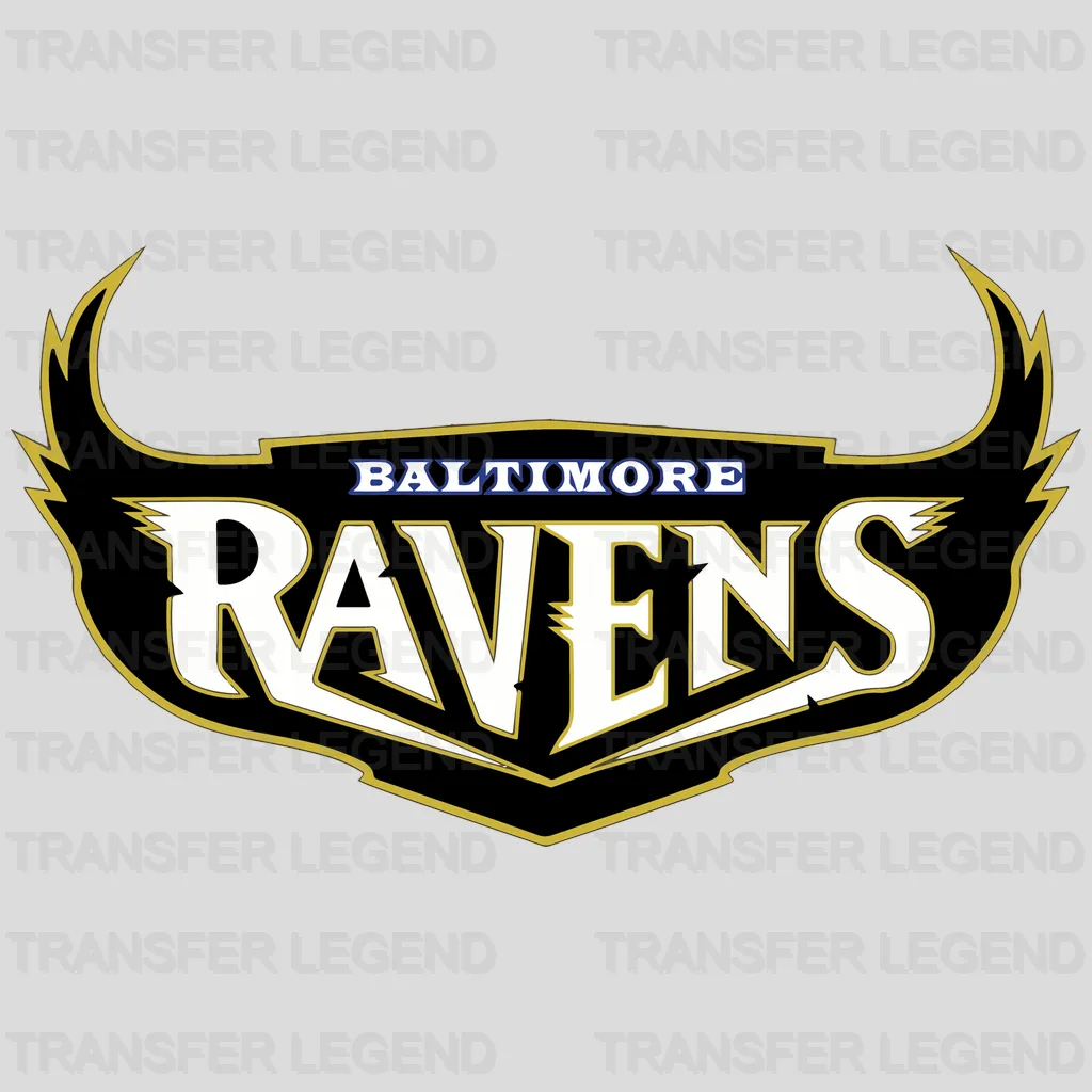 Baltimore Ravens Arched “Ravens” Wordmark Badge NFL Design - DTF Heat Transfer