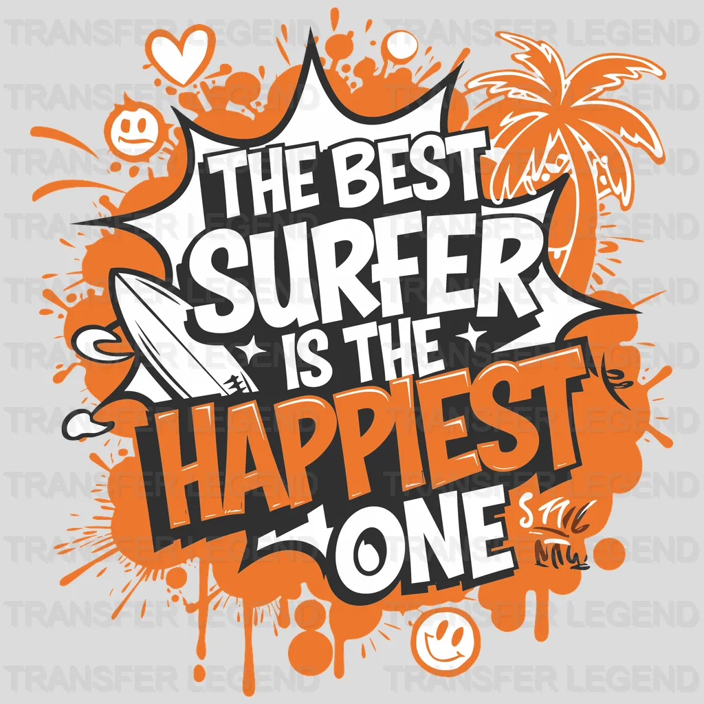 Happiest One Surfing Design - DTF Heat Transfers - transferlegend