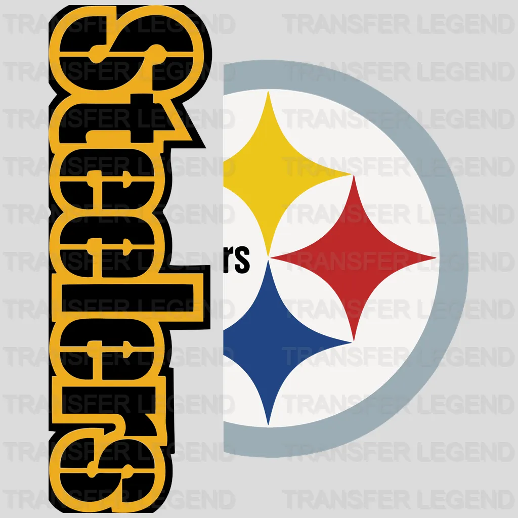 Pittsburgh Steelers vertical gold team wordmark, NFL design - DTF Heat Transfer