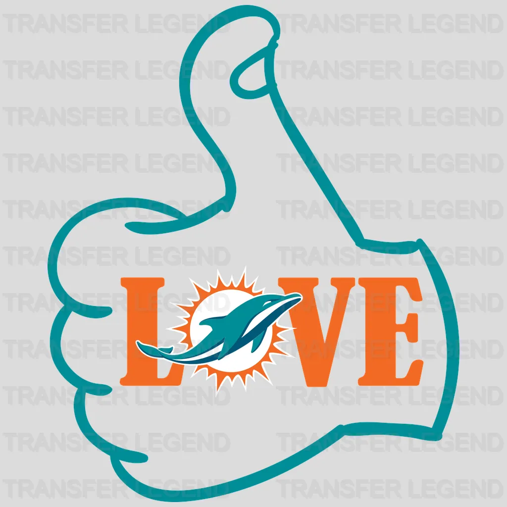 Miami Dolphins Stethoscope Heart Emblem NFL Design - DTF Heat Transfer