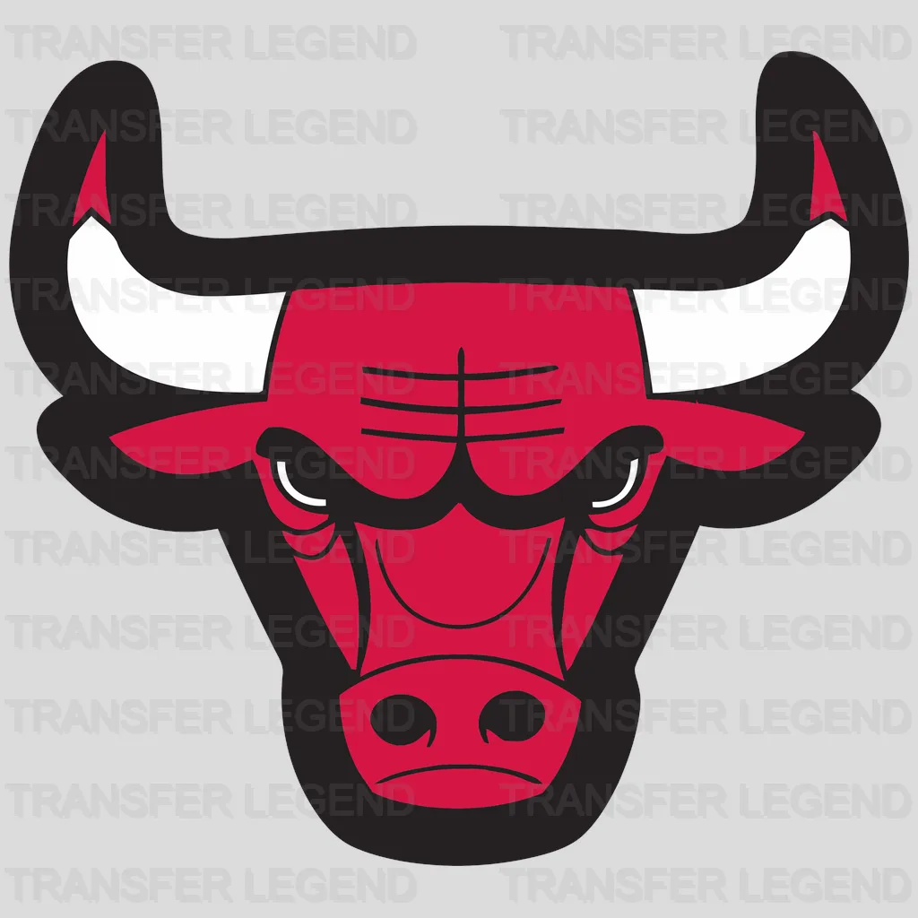 Chicago Bulls Minimal Bull Head Icon NBA Design - DTF Heat Transfer