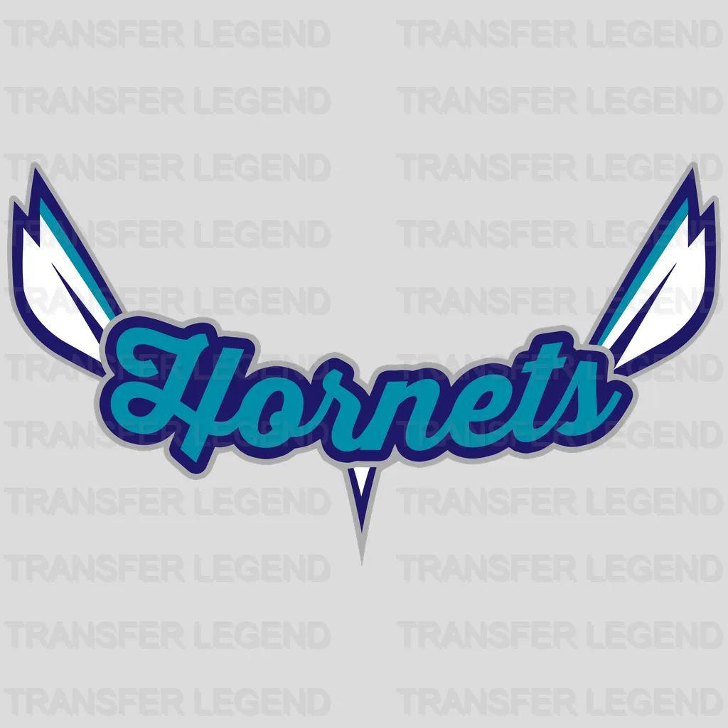 Charlotte Hornets Winged Script Wordmark NBA Design - DTF Heat Transfer