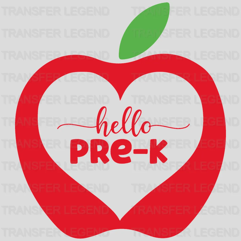 Apple Hello Pre-K - Back To School DTF Transfer - transferlegend