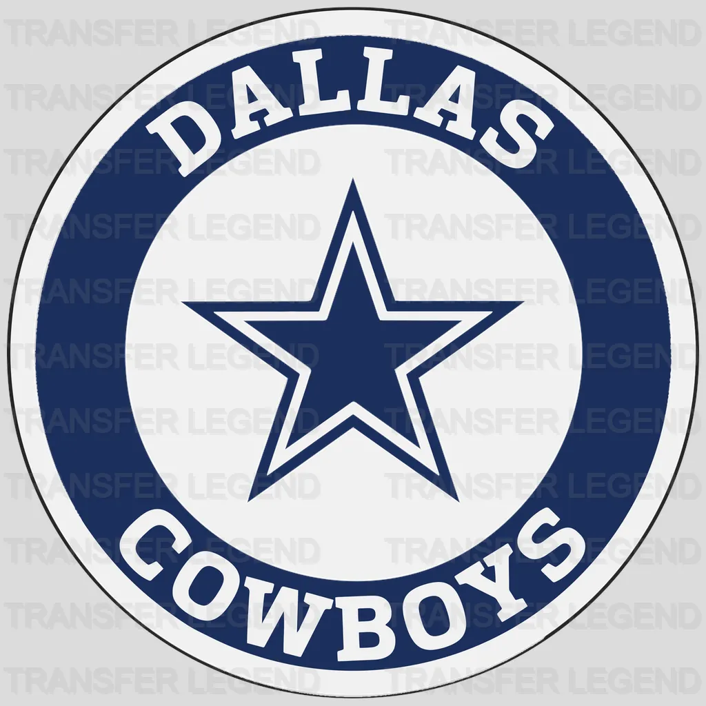 Dallas Cowboys Circular Star Badge NFL Design - DTF Heat Transfer