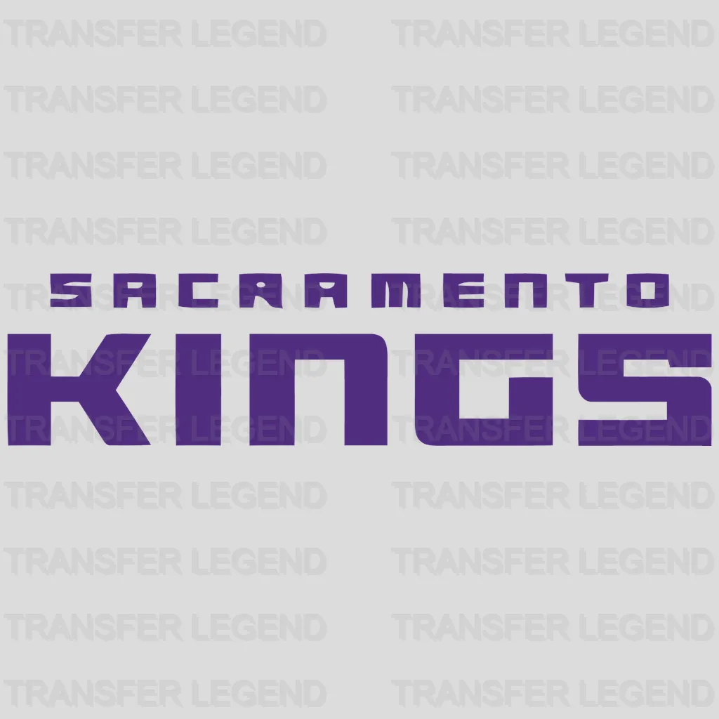 Sacramento Kings Horizontal Stacked Wordmark NBA Design - DTF Heat Transfer