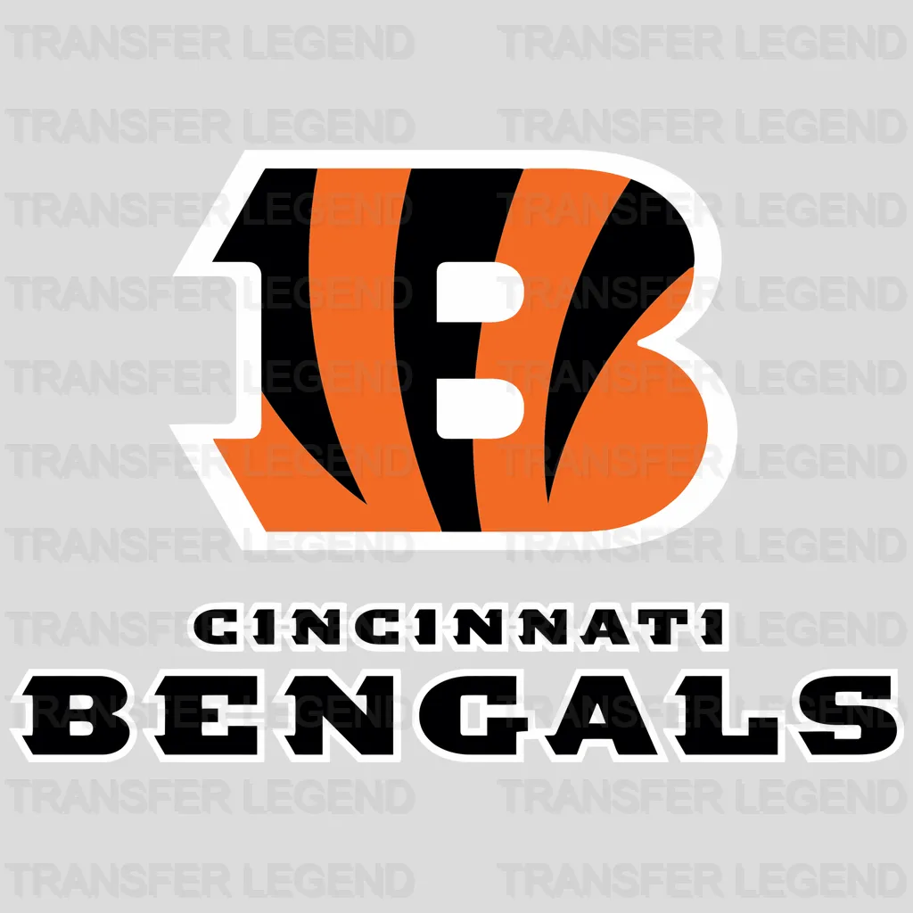 Cincinnati Bengals Logo Wordmark Stack NFL Design - DTF Heat Transfer