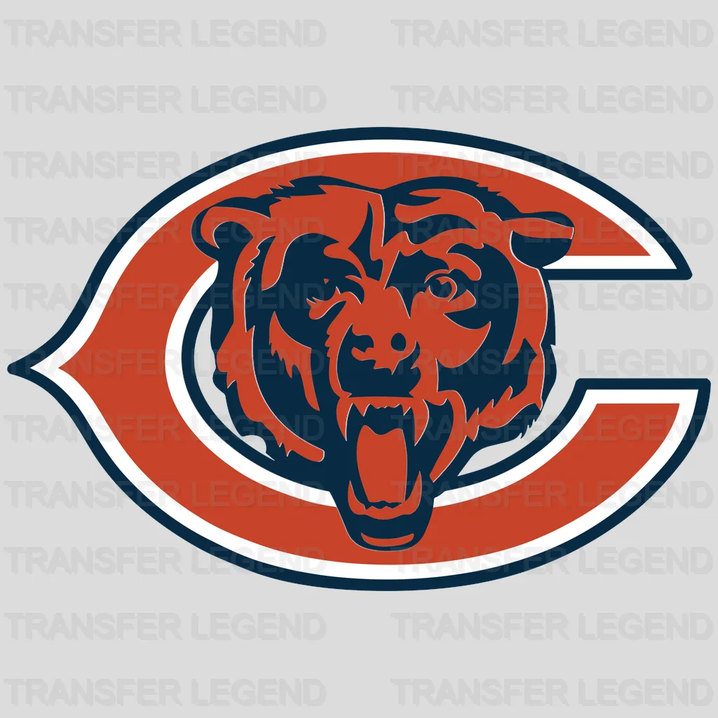 Chicago Bears Round “Chicago Bears” Text Badge NFL Design - DTF Heat Transfer