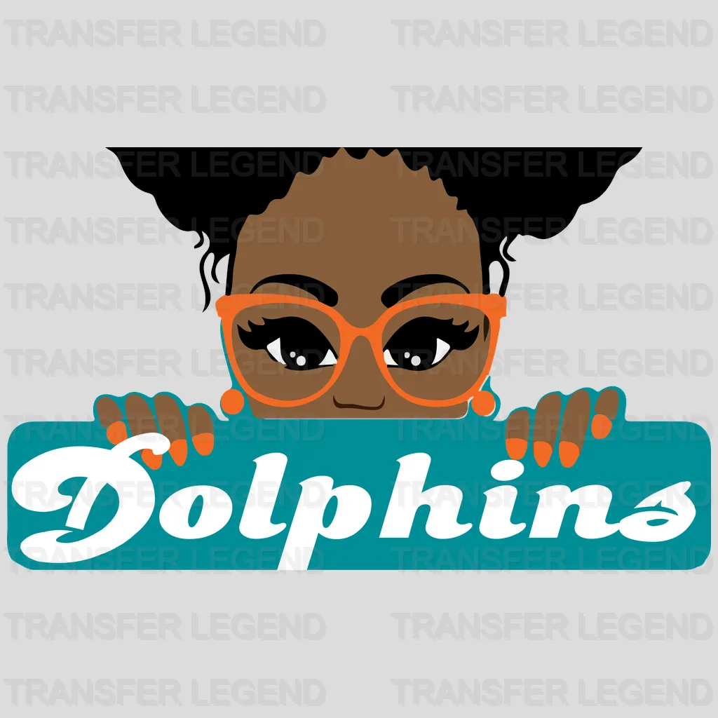 Miami Dolphins Heartbeat Line Wordmark NFL Design - DTF Heat Transfer