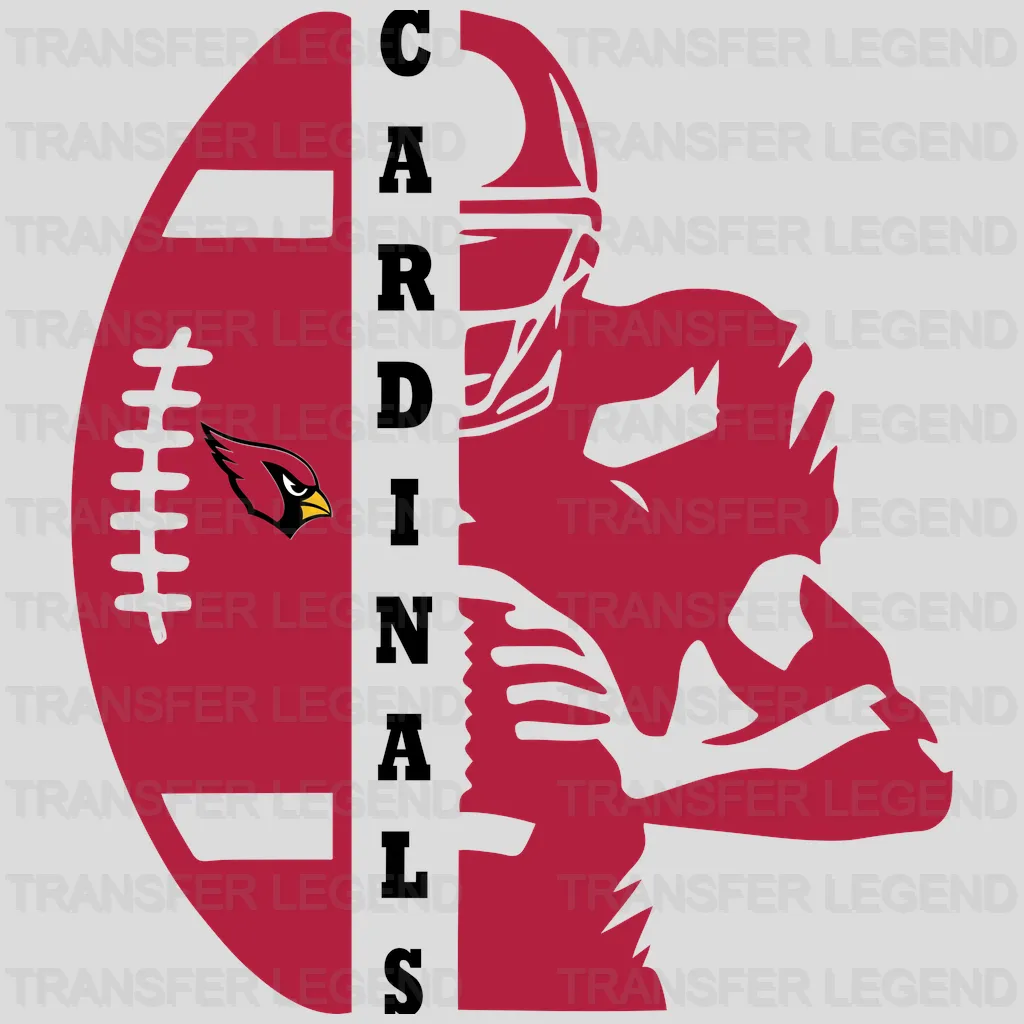 Arizona Cardinals Football Player Silhouette NFL Design - DTF Heat Transfer