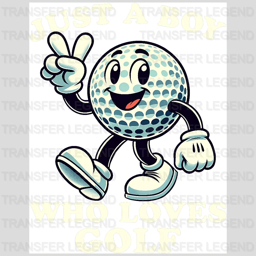 Smiley Who Loves Golf Design - DTF Heat Transfers - transferlegend