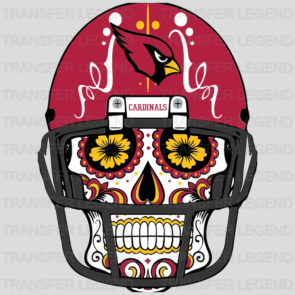 Arizona Cardinals Sugar Skull Helmet NFL Design - DTF Heat Transfer