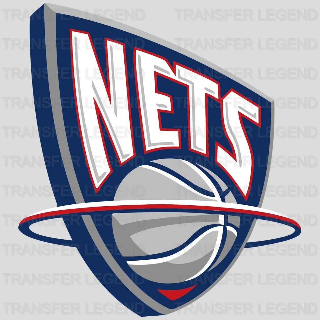 Retro New Jersey Nets Saturn Basketball Logo (Throwback) NBA Design - DTF Heat Transfer
