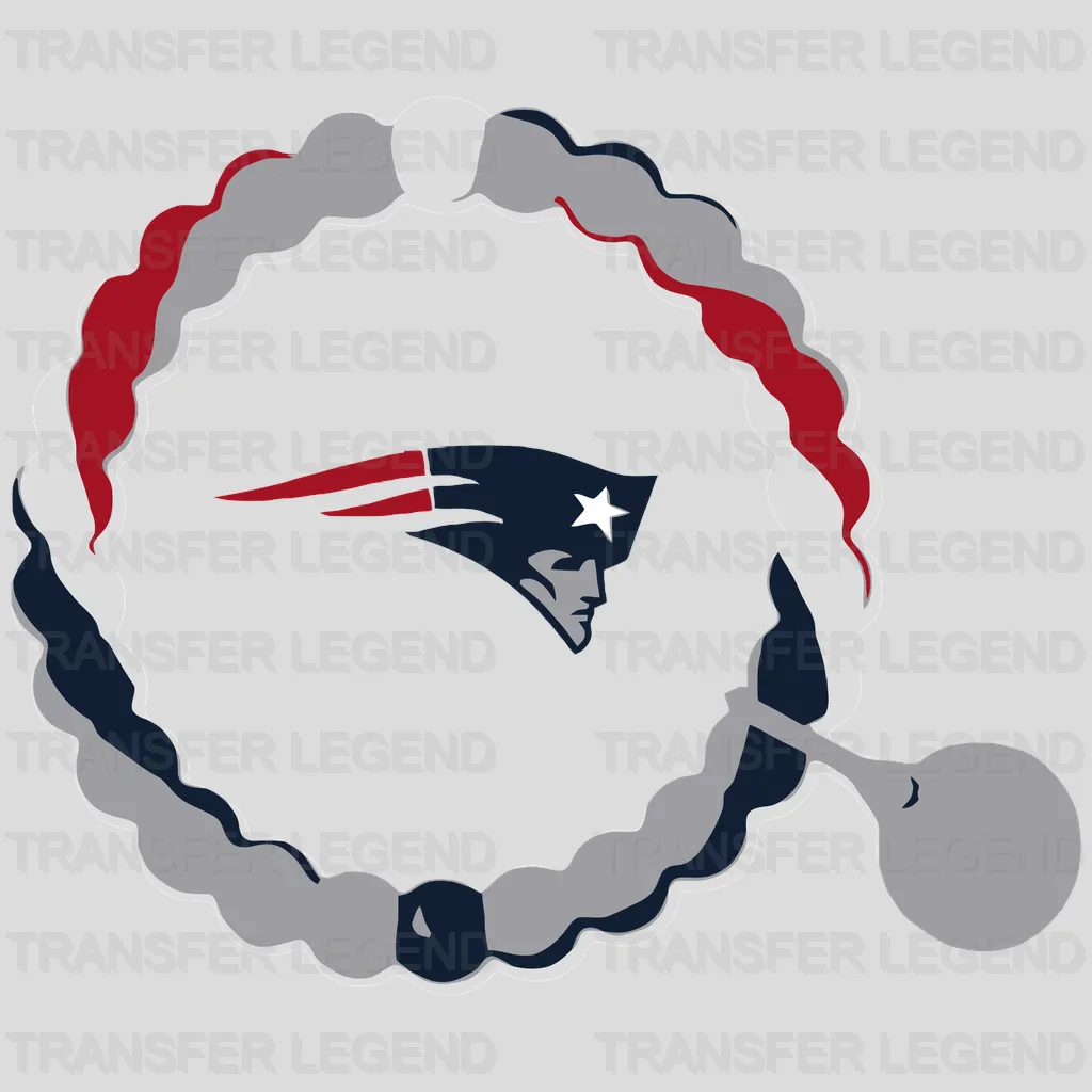 New England Patriots nautical rope circle emblem, NFL design - DTF Heat Transfer