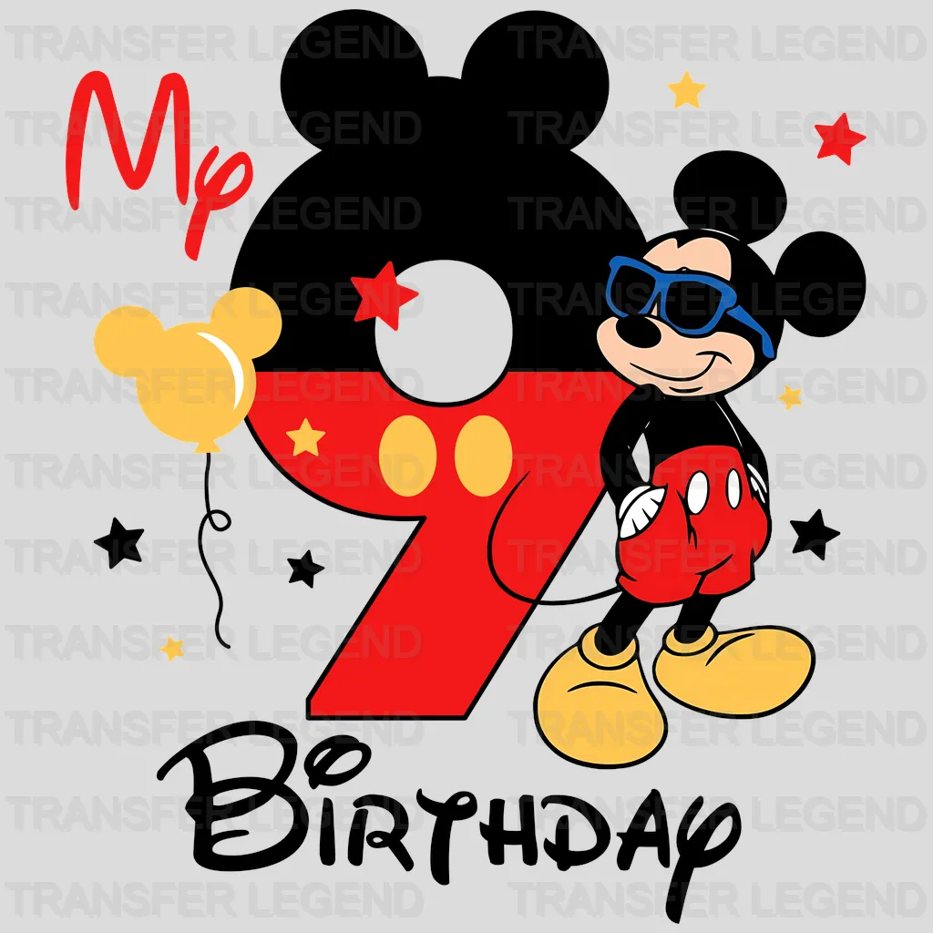 My 9 Birthday Disney Designs - DTF Heat Transfers