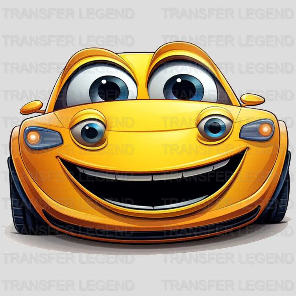 Happy Yellow Car  Disney Designs - DTF Heat Transfers