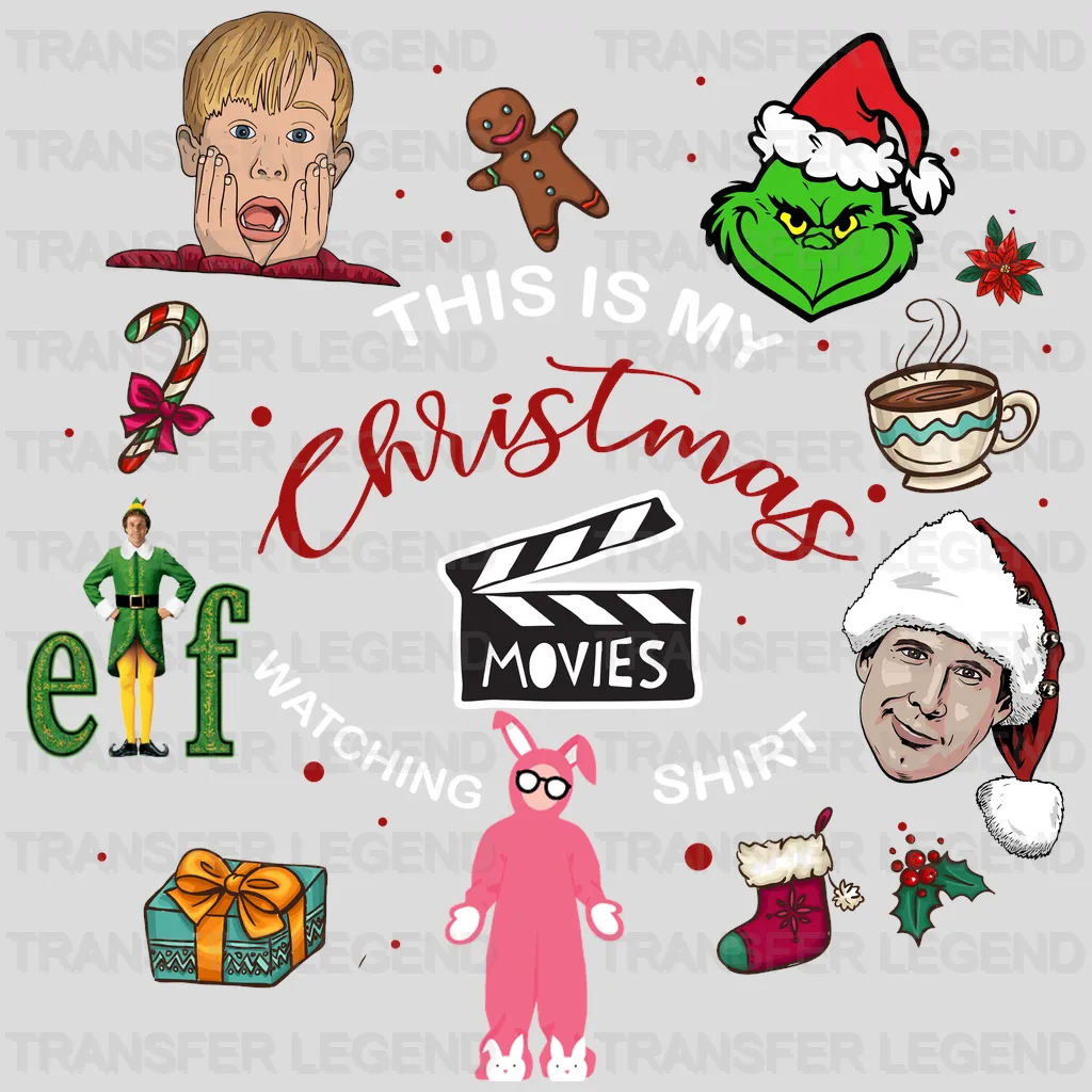 MY XMAS MOVIES , Christmas Design, Dtf Heat Transfer - transferlegend