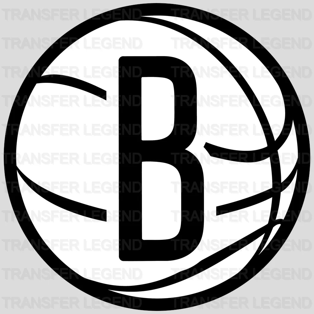 Brooklyn Nets Bold “B” Basketball Icon NBA Design - DTF Heat Transfer