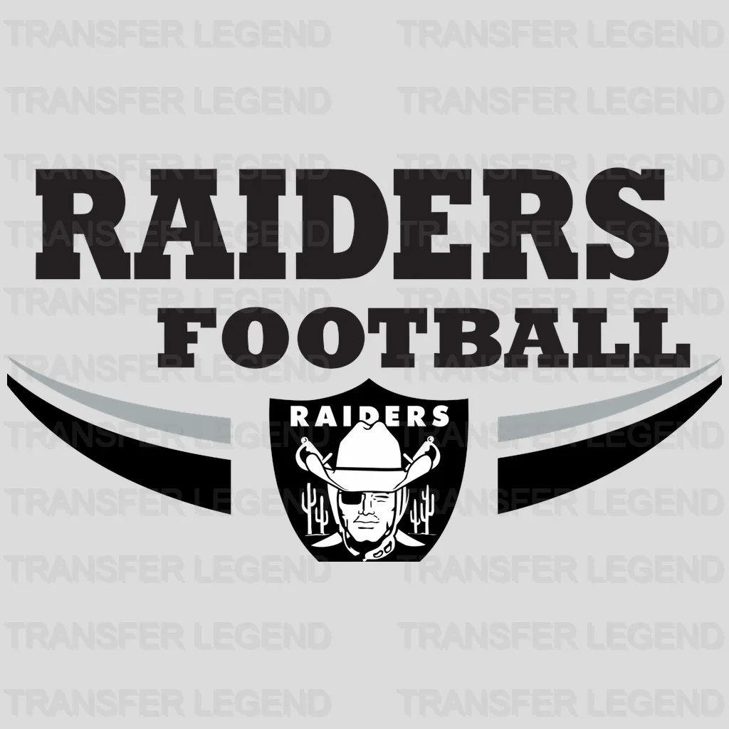 Las Vegas Raiders female fan with “Raiders Girl” script below, NFL design - DTF Heat Transfer