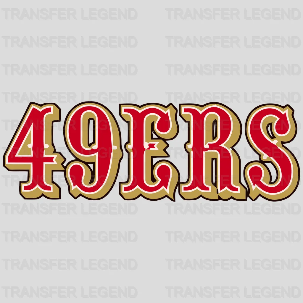 San Francisco 49ers Retro Outline “49ERS” Wordmark NFL Design - DTF Heat Transfer