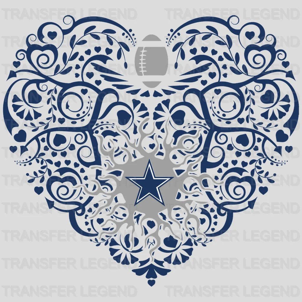 Dallas Cowboys Go Cowboys Wordmark & Exclamation NFL Design - DTF Heat Transfer