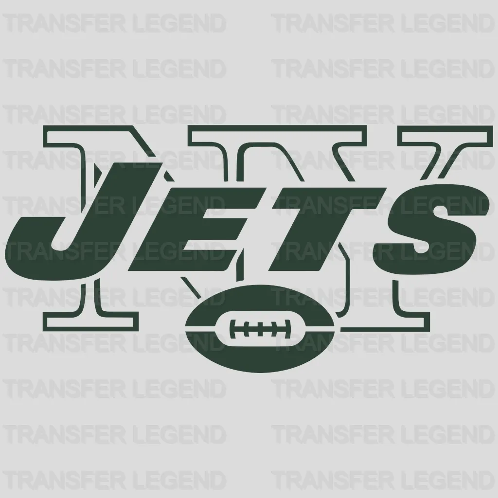New York Jets Block Wordmark with NY Monogram NFL Design - DTF Heat Transfer