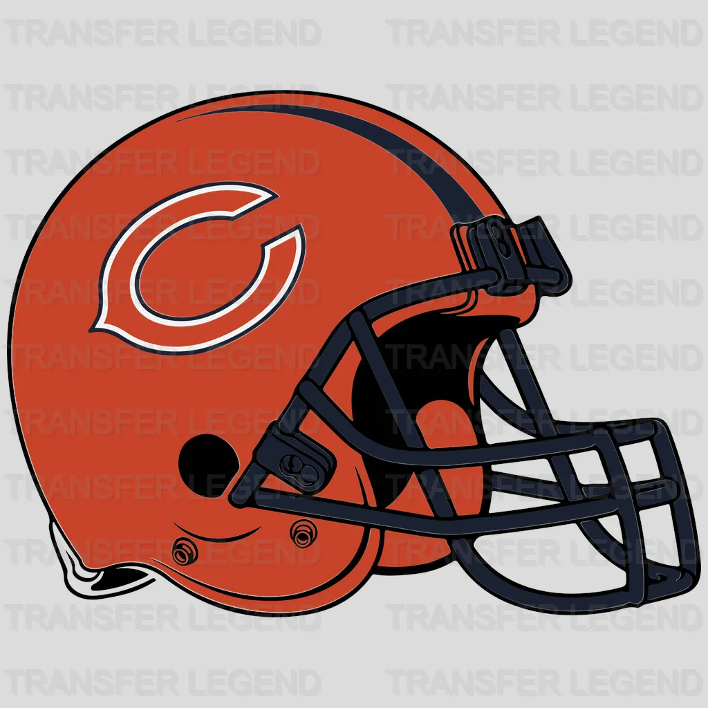 Chicago Bears Side Profile Helmet NFL Design - DTF Heat Transfer