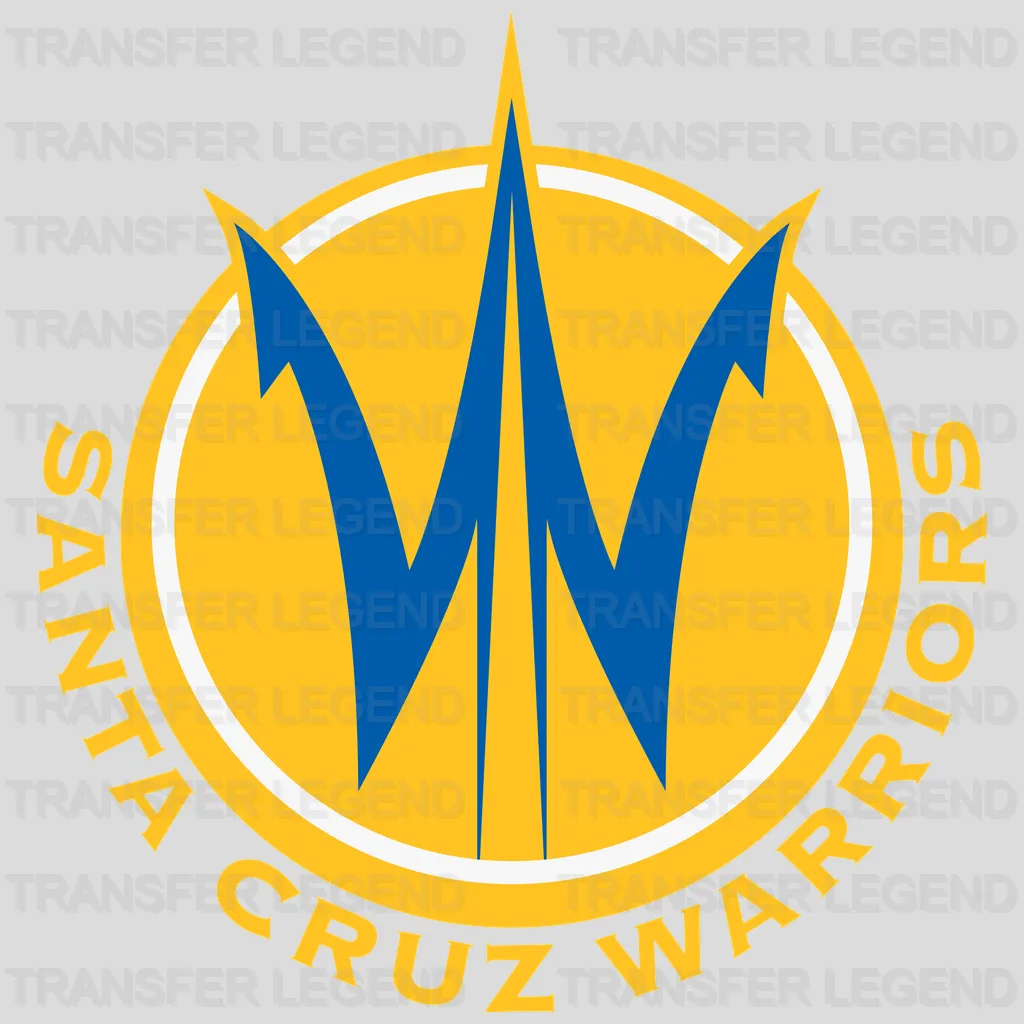 Santa Cruz Warriors Trident Roundel (Gold) NBA Design - DTF Heat Transfer