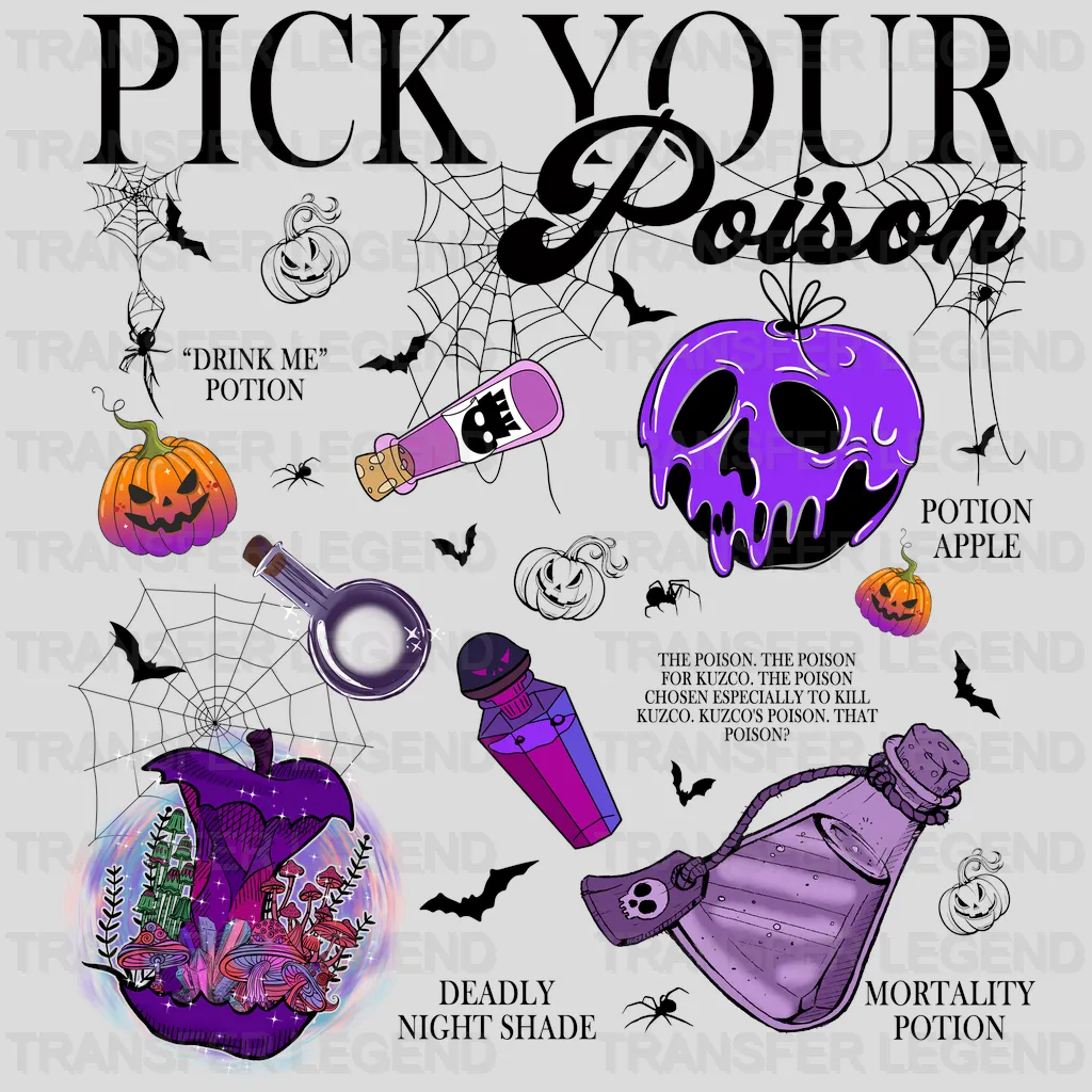Pick Your Poison  Disney Designs - DTF Heat Transfers