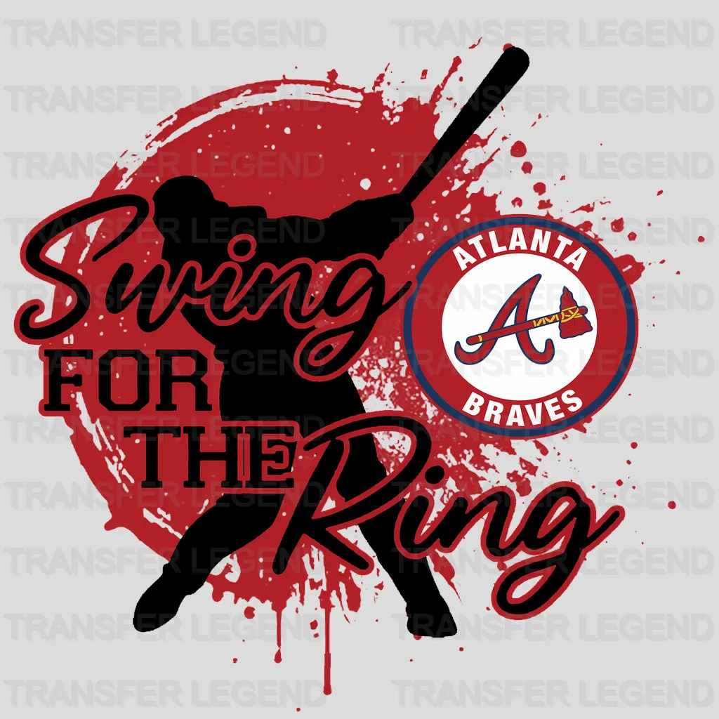 Atlanta Braves MLB Batter Silhouette Splash Art - DTF Iron On Transfer