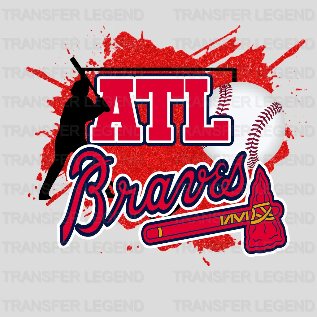 Atlanta Braves MLB Action Player Splash Art Graphic - DTF Iron On Transfer