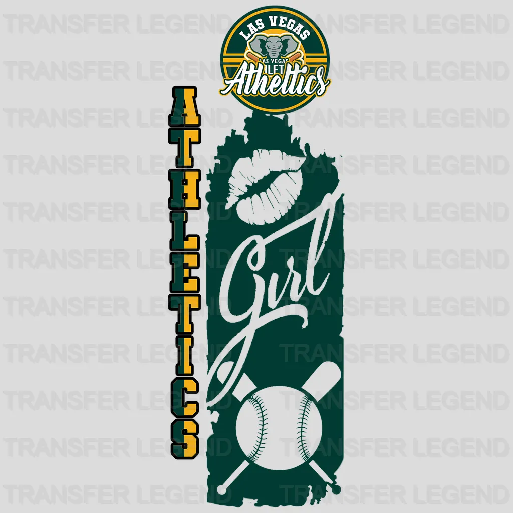 Oakland Athletics MLB Vertical Bookmark Style Strip Logo - DTF Iron On Transfer