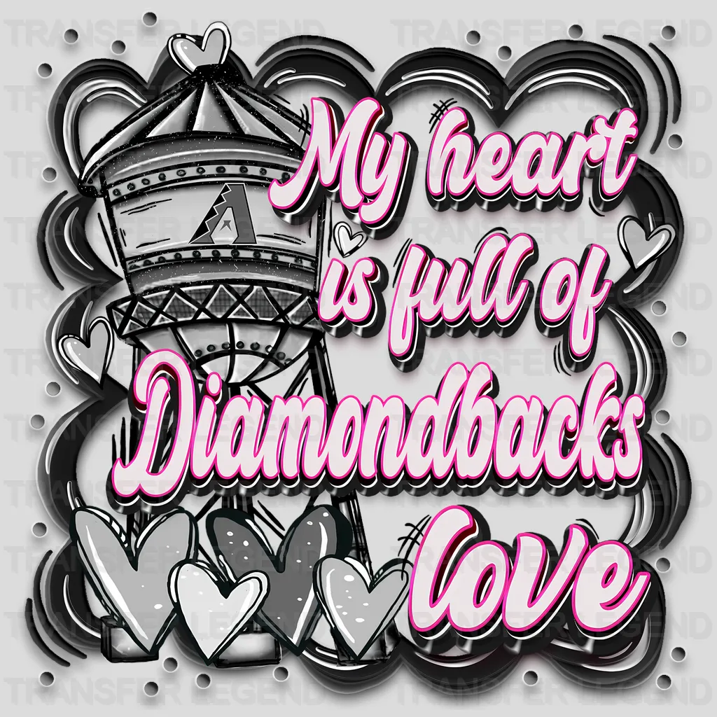 Arizona Diamondbacks MLB My Heart Is Full DTF Iron On Transfer