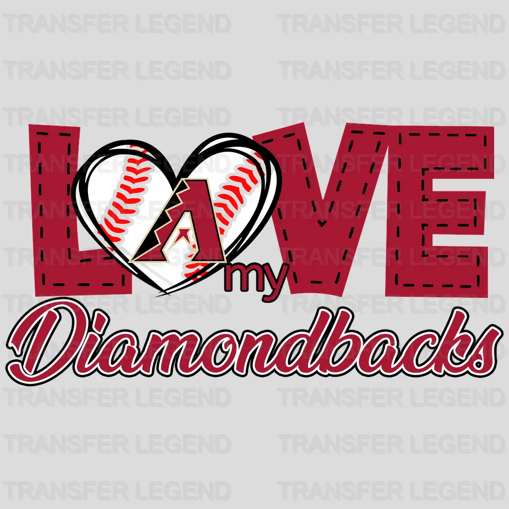 Arizona Diamondbacks MLB Love DTF Iron On Transfer
