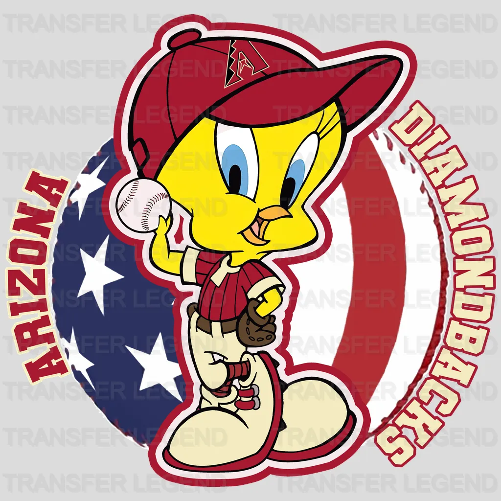 Arizona Diamondbacks MLB Tweety Bird Cartoon Character - DTF Iron On Transfer