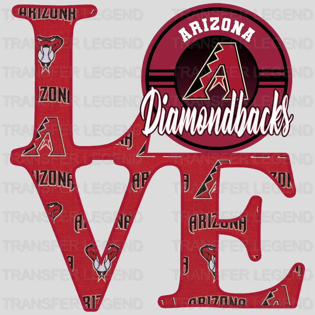 Arizona Diamondbacks MLB Love DTF Iron On Transfer