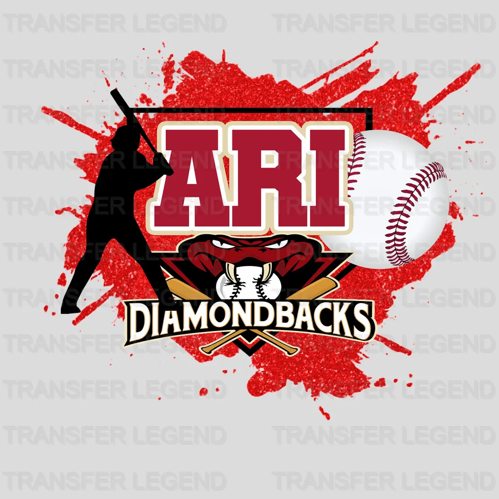 Arizona Diamondbacks MLB Ari Player Action Splash Art Graphic - DTF Iron On Transfer