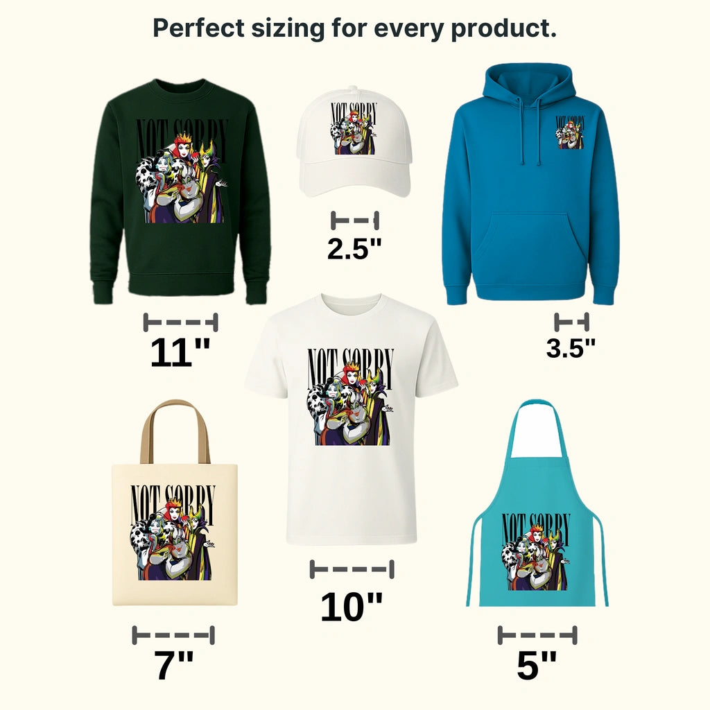 Not Sorry   Disney Designs - DTF Heat Transfers