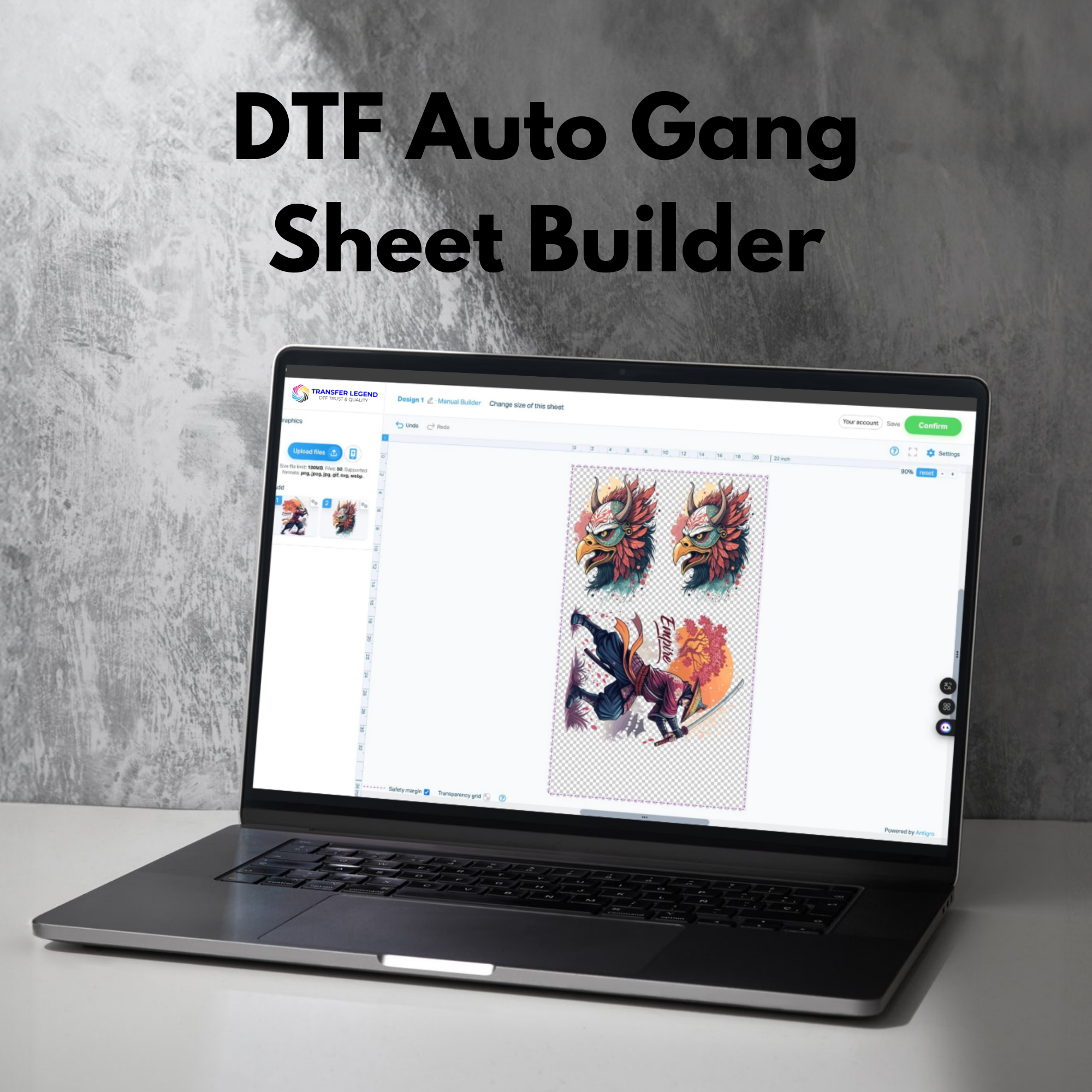 Create Your DTF Gang Sheet Auto Builder - transferlegend