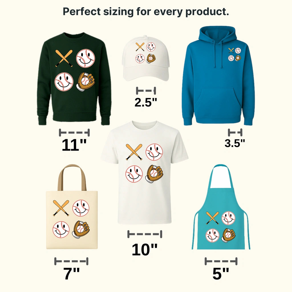 Smiley Baseball DTF Transfer - transferlegend