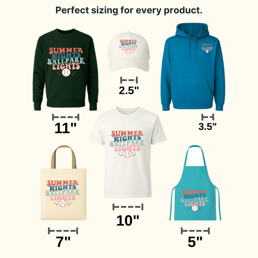 Summer Nights Baseball Lights Retro DTF Transfer - transferlegend